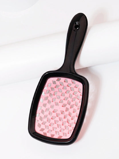 Tangled Hair Combing Massage Brush — Hollow Curly Hair Salon Brush for Real Hair & Wigs