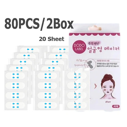 4/80pcs V-Lift Face Stickers — Invisible Adhesive Makeup Tape for Chin Lifting, Skin Tightening & Slimming
