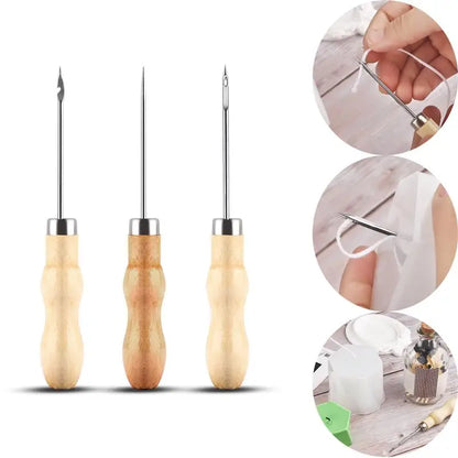 Round Hole Cone Punch Tool – DIY Silicone Mold Making, Hand Drill Equipment & Candle Wick Punching Needle Gadget