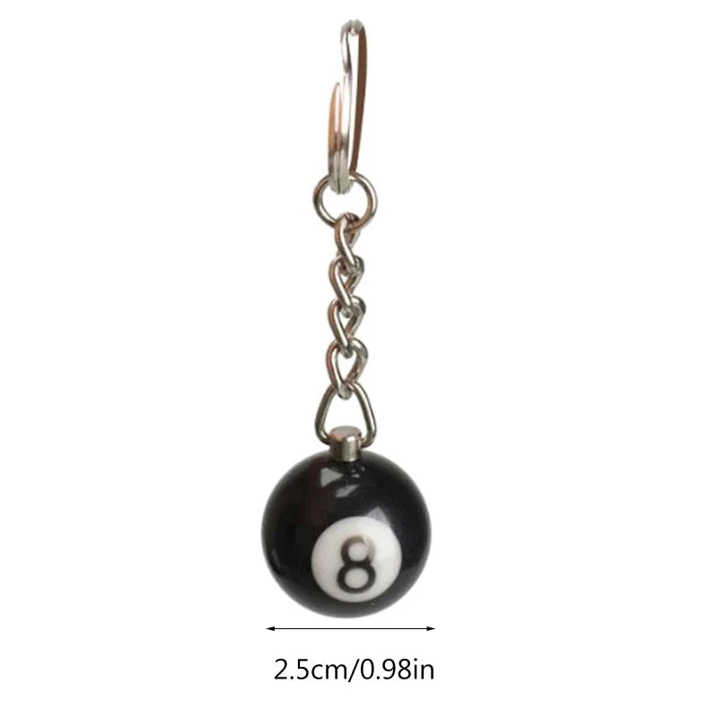 Creative Billiard Pool Keychain – Lucky Black 8 Ball 25mm Resin Jewelry Gift