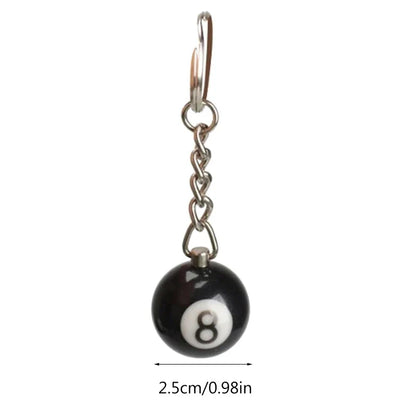 Creative Billiard Pool Keychain – Lucky Black 8 Ball 25mm Resin Jewelry Gift