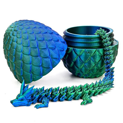 1/2PCS 3D Printed Dragon Egg with Full Articulated Movable Dragon Model — Rotatable Desktop Ornament & Kids Toy