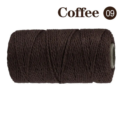 2mm 100M Macrame Cotton Cord – Twine Thread for DIY Crafts, Wall Hangings, Bohemian Wedding & Home Decor