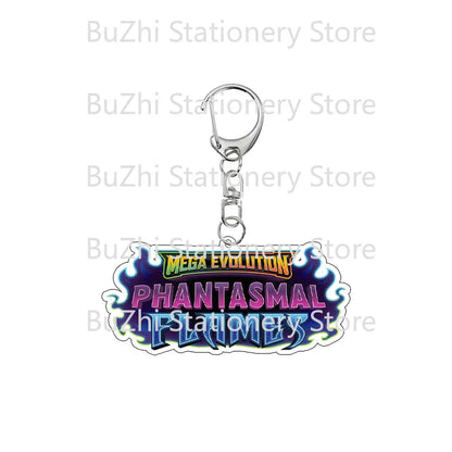 Anime Mega Evolution Acrylic Keychain 5cm – PTCG PKM Cartoon Game Logo Bag Charm Pendant Gift Toy for Boys & Girls Collection