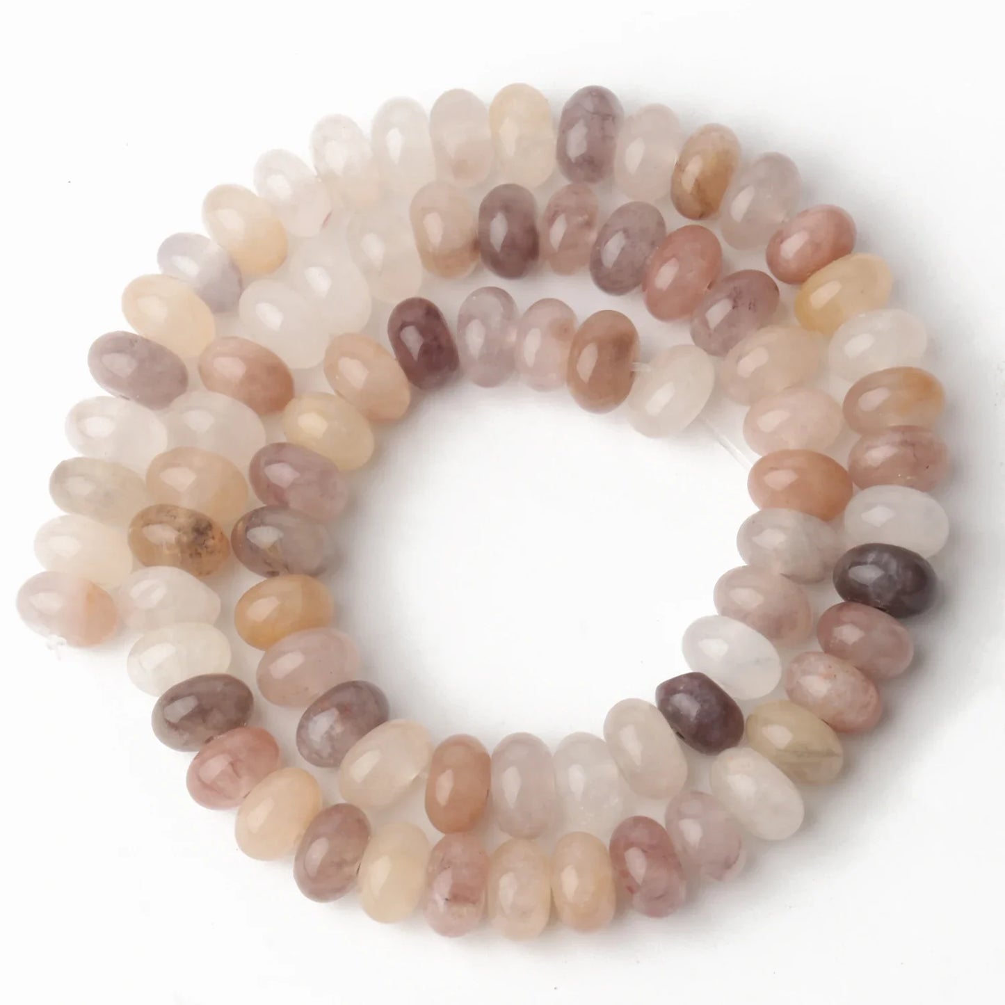 Natural Stone Rondelle Beads - 5x8mm Tourmaline, Citrine & Quartz Loose Beads for DIY Bracelets