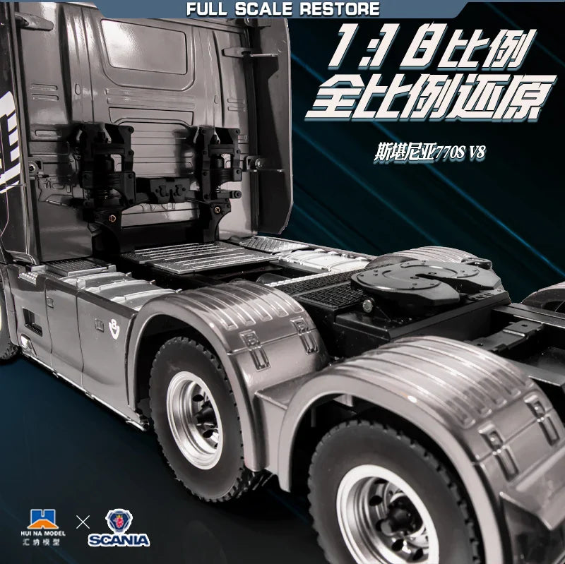Huina 770S Remote Control Engineering Car — Genuine Alloy Trailer Head Model, 4WD Toy for Kids, Ratio 501D