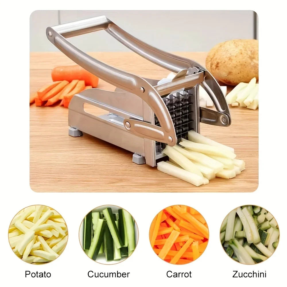 Multifunction Stainless Steel Manual Vegetable Cutter – Potato, Cucumber, and Fruit Slicing Machine