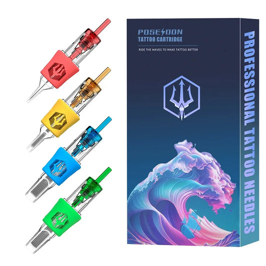 POSEIDON 20PCS Tattoo Cartridge Needles – RS, RL, RM, M1 Disposable Sterilized Tattoo Cartridges