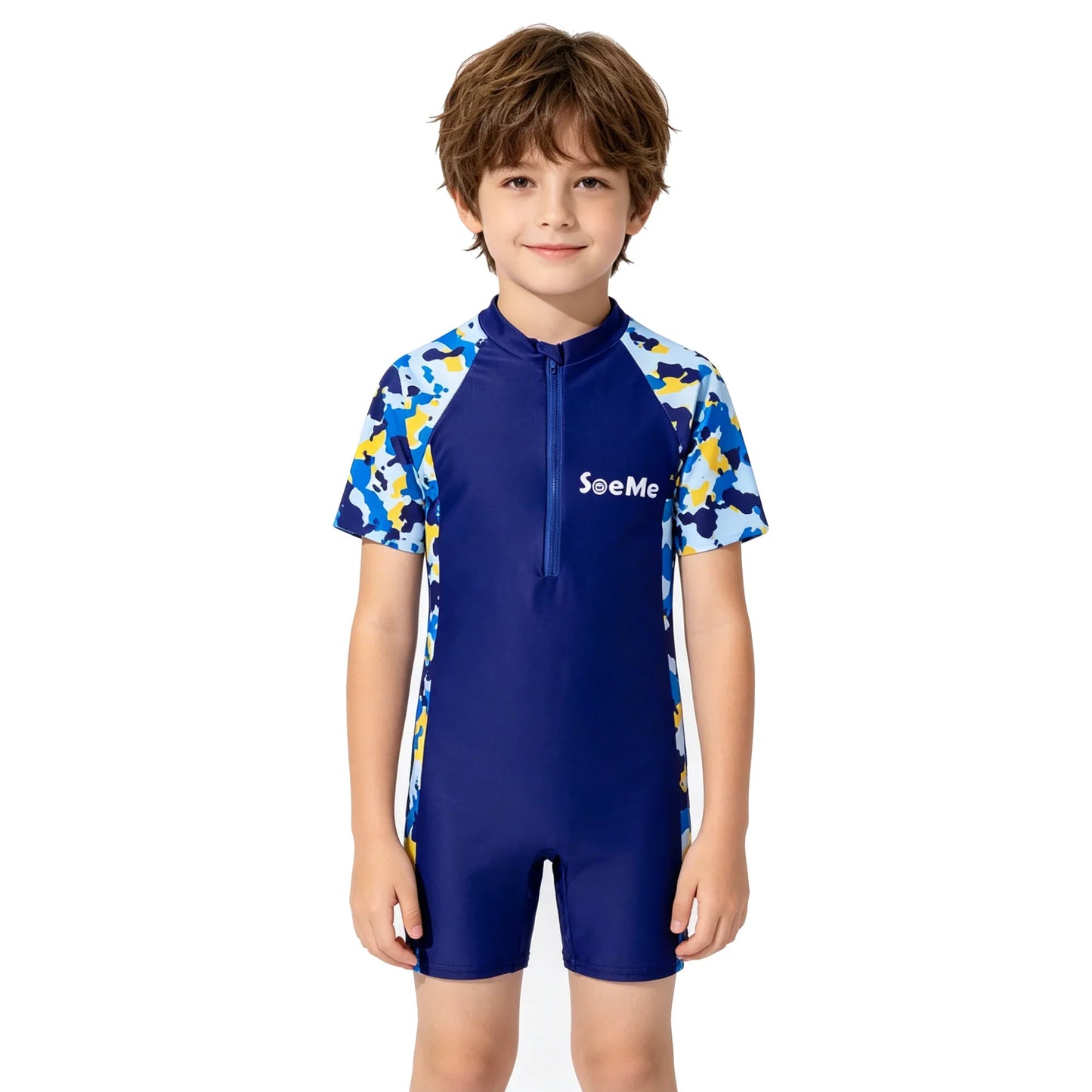 Girls' Pink One-Piece Swimsuit - Cute Short-Sleeve Kids Beach Swimwear for Ages 3–10