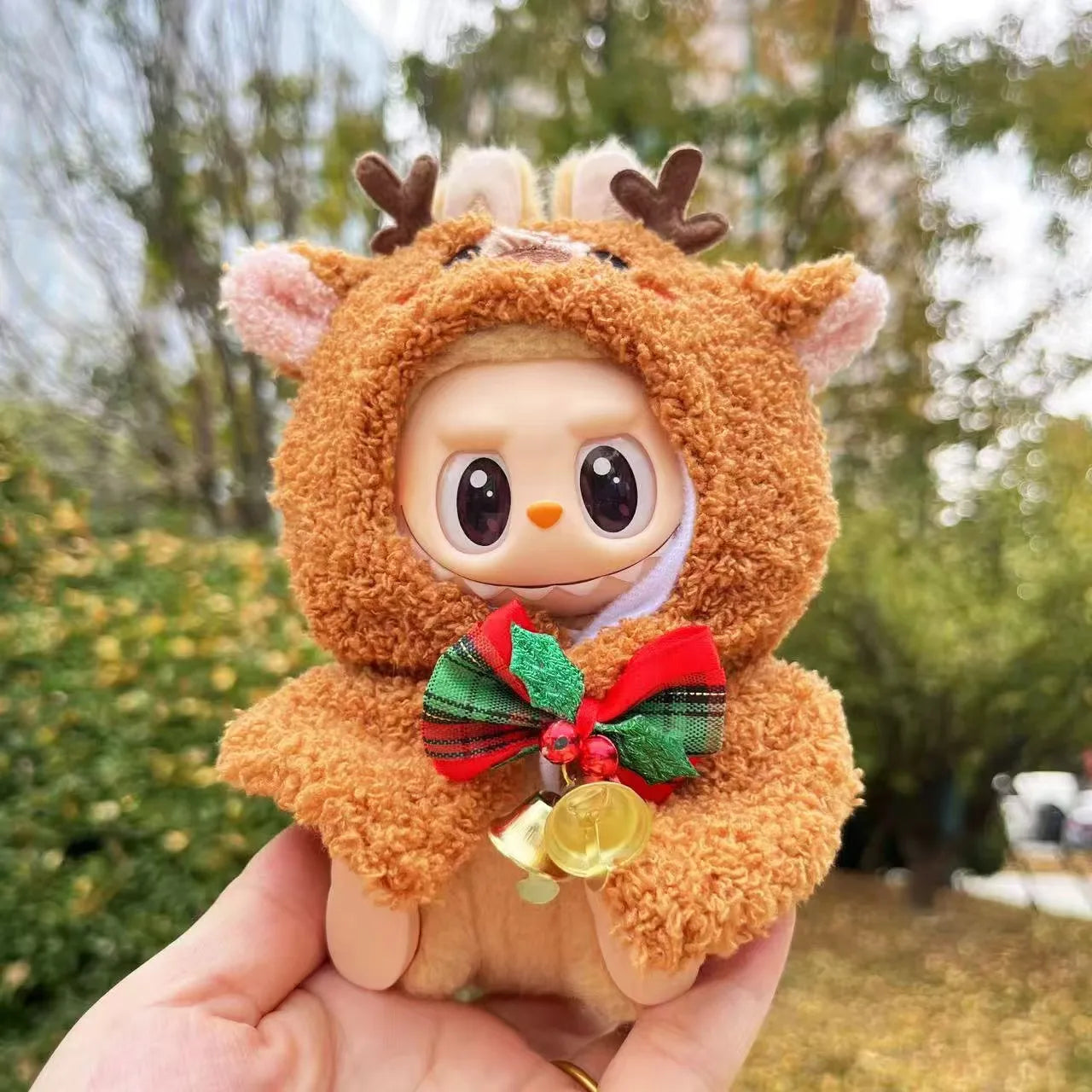 17cm Labubu Idol Dolls Clothes - Kpop EXO DIY Accessories, Cute Mini Plush FEAR Hoodie Se
