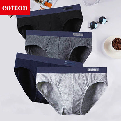 4-Pack Men's Cotton Briefs - Breathable Printed Underwear with Comfortable Fit & Stylish Design