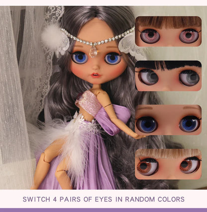 ICY DBS Blyth Doll – 1/6 Joint Body BJD Anime Girl with Tan Skin, Matte Face & Pouting Mouth OOAK OB24