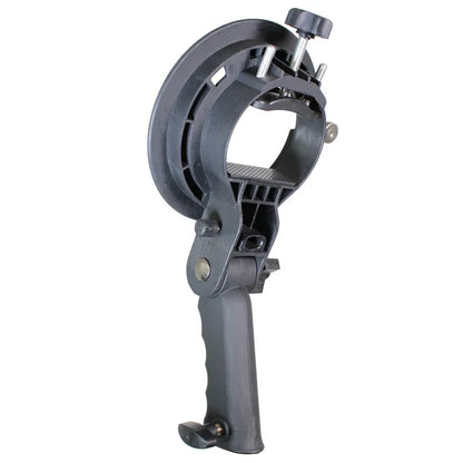 Handheld S-Type Bracket Holder with Bowens Mount — Compatible with Speedlite Flash, Softbox, Snoot & Umbrella