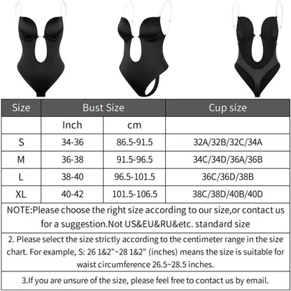 Women's Backless Full Body Shaper Bodysuit Thong – Tummy Control Slimming Shapewear Girdle Underwear