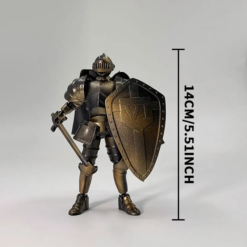 3D Printed Multi-Joint Action Figures – Medieval Knight Series, Creative Stress-Relief Toy, Handmade Gift for Kids