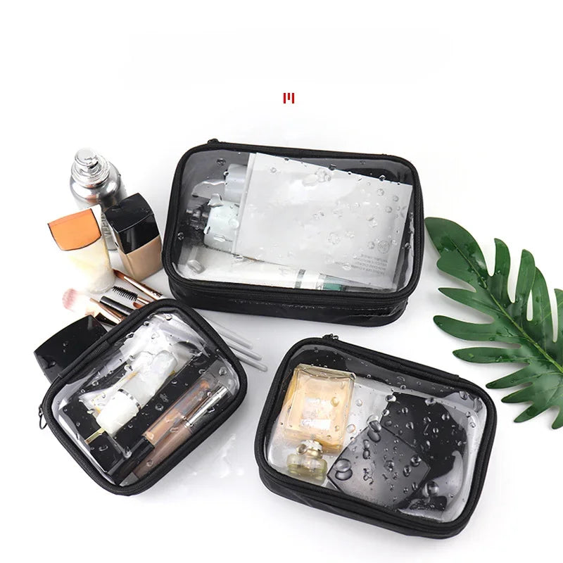 Waterproof Clear PVC Makeup Bag – Travel Cosmetic Organizer Pouch for Women & Men, Toiletry & Brush Storage Case