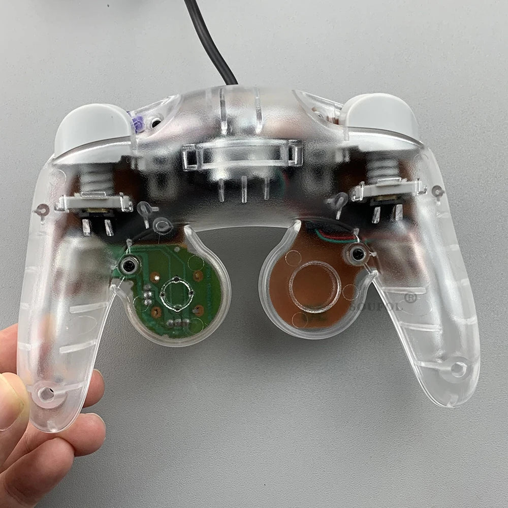 Transparent Wired Game Controller for GameCube NGC – Replacement Handheld Joystick for Video Game Console