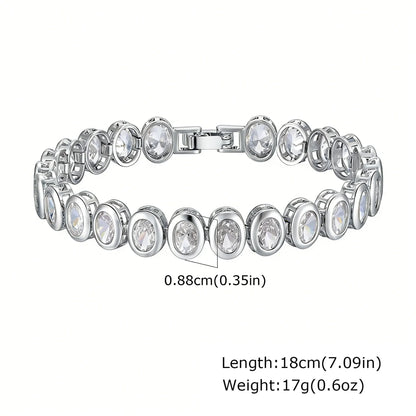 14K Gold Plated Paperclip Chain Bracelet with Cubic Zirconia Chunky Adjustable Link Jewelry for Women