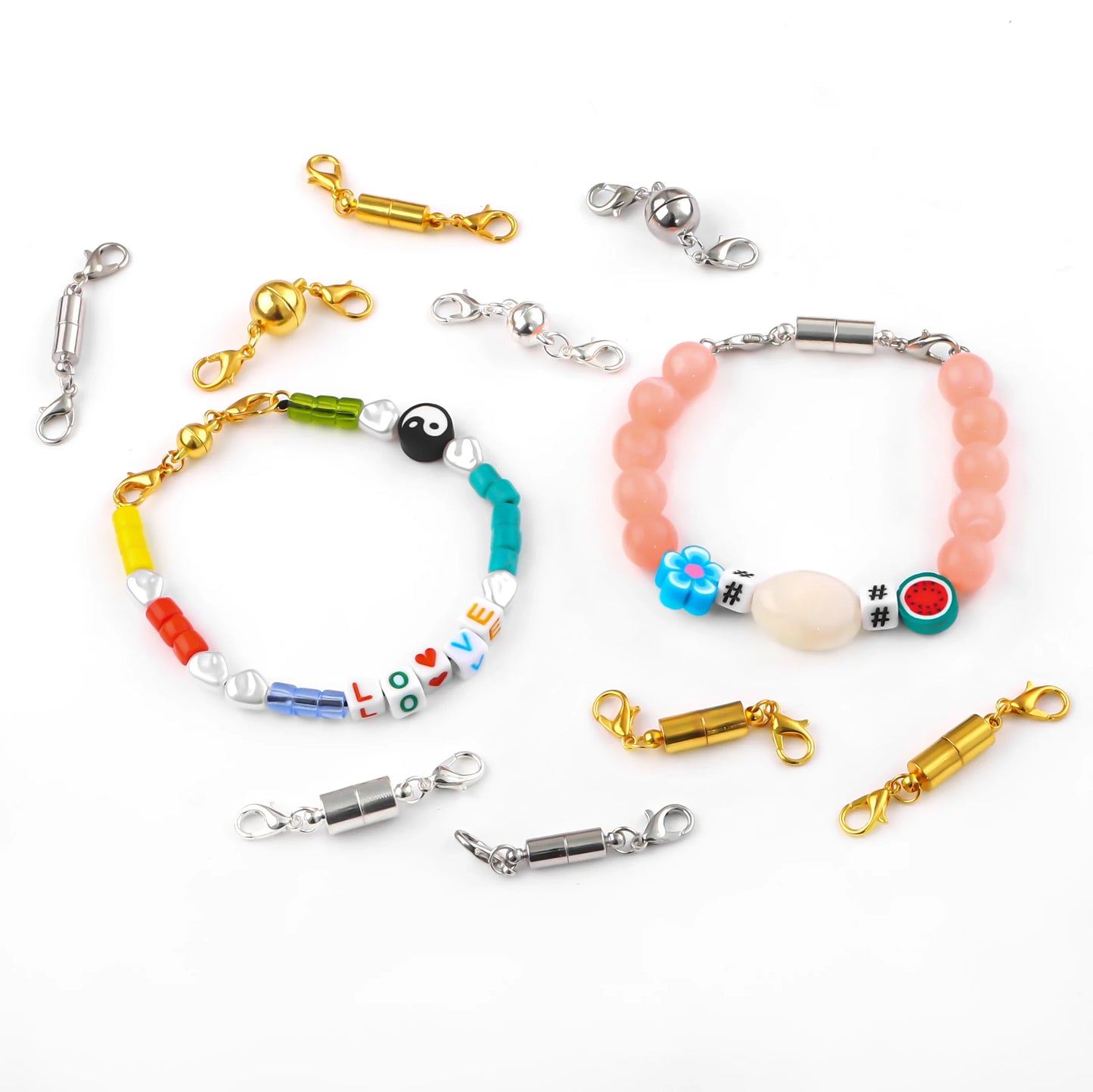 Magnetic Jewelry Clasps - Strong Buckle Connectors with Lobster Clasps for DIY Bracelets, Necklaces & Jewelry Making