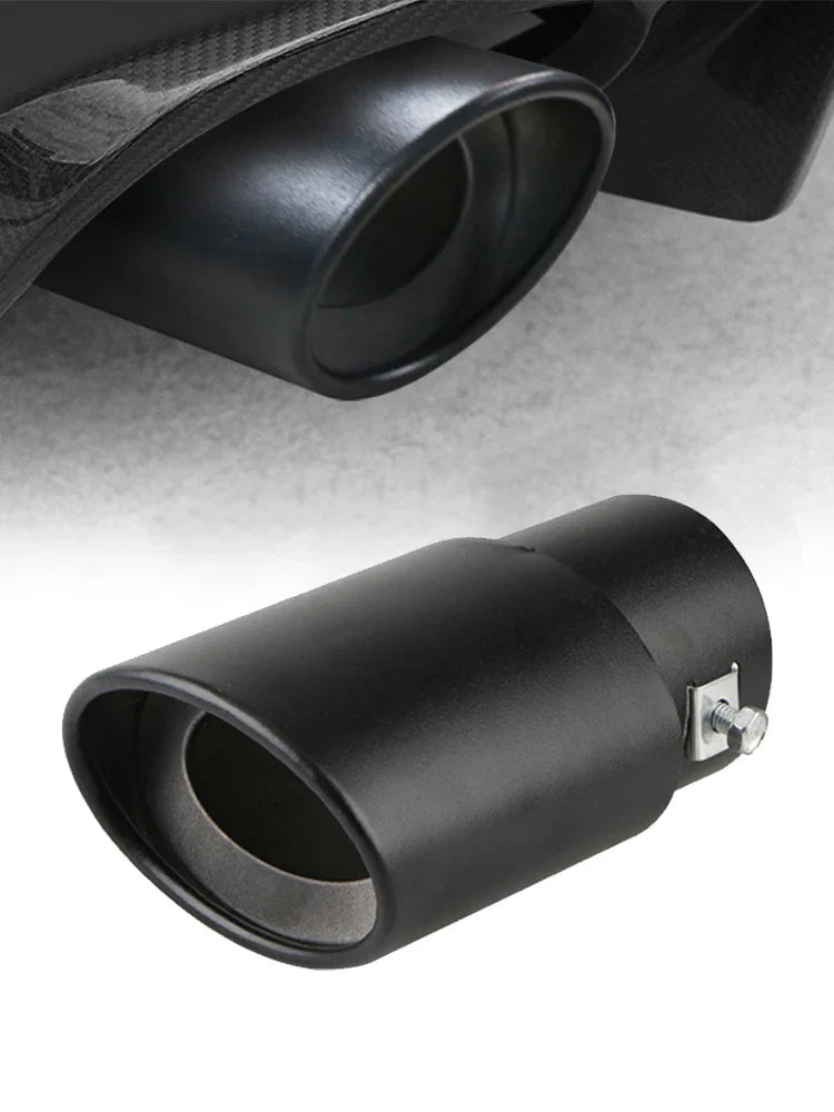 2.5" Stainless Steel Car Exhaust Muffler Tip – Chrome Rear Tail Pipe for Most Cars