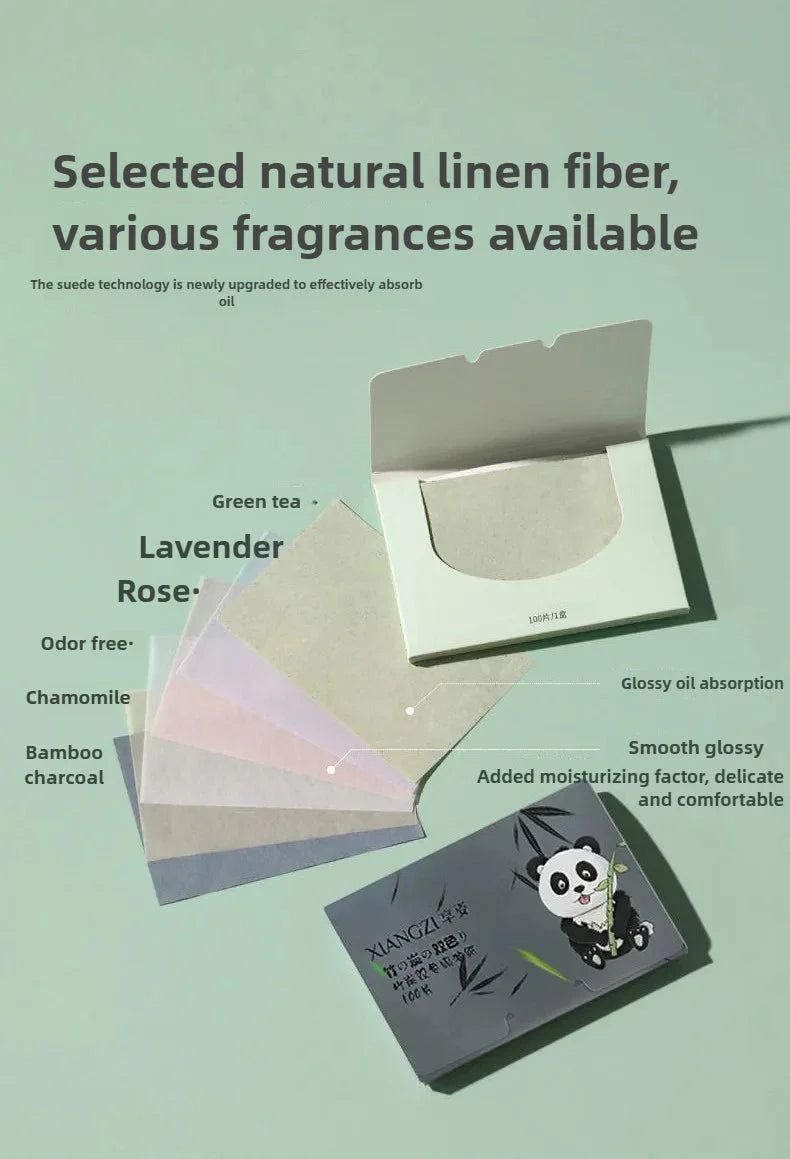 100/300PCS or 6 Packs Portable Facial Oil Blotting Papers – Oil Control & Face Cleansing Wipes