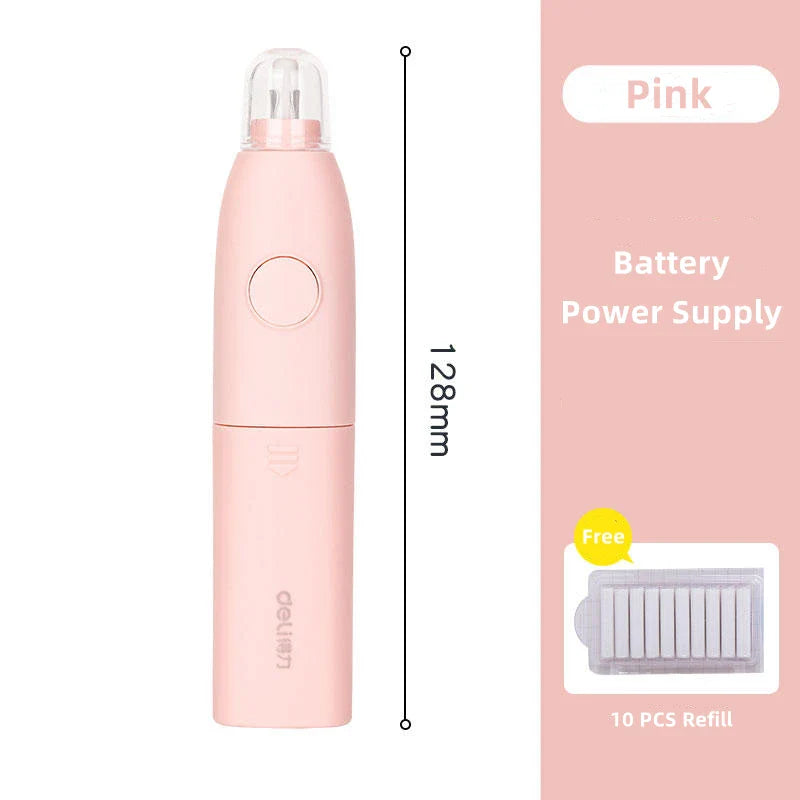 Electric Rubber Eraser Pen by Deli — Adjustable Auto Eraser for Writing, Sketching, and Drawing