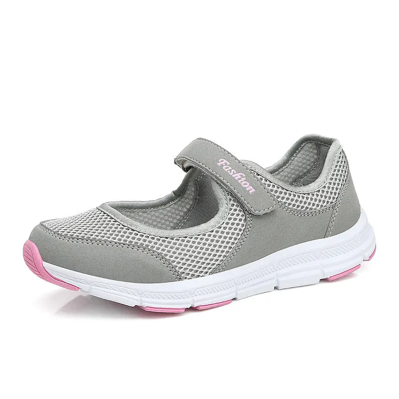 Summer Women's Casual Shoes – Soft, Portable Sneakers with Flat Soles, Breathable Slip-On Design in White