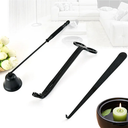 3-Piece Candle Care Set - Stainless Steel Wick Trimmer, Scissors, Extinguisher Hook, Portable Candle Accessories for Home Use
