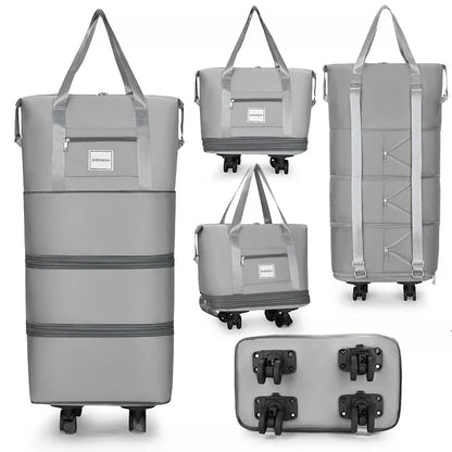Large Capacity Travel Backpack with Wheels – Portable Double-Layer Luggage Bag, Universal Detachable Storage for Checked Travel
