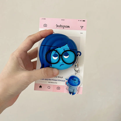 Inside Out Silicone Case for AirPods 1/2/3/4 & Pro/Pro 2 — Anger, Sadness, Embarrassment Cartoon Earphone Cover
