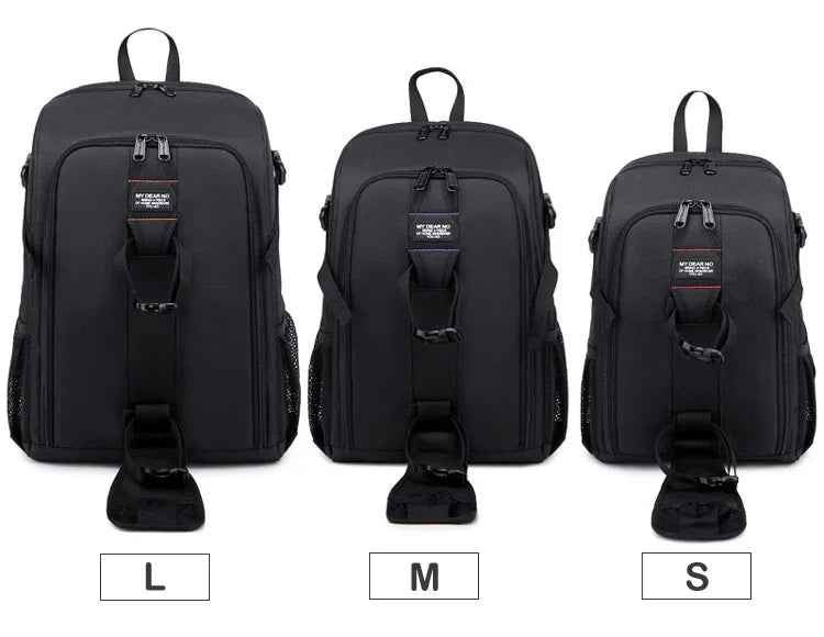 Large Waterproof Camera Backpack — DSLR & Video Tripod Bag with Rain Cover for Canon, Nikon, Sony, Pentax