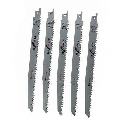 5PCS Reciprocating Saw Blades S1531L Saber Saw Blade Set – Multi-Purpose Woodworking Power Tool Blades for Wood Cutting & Pruning