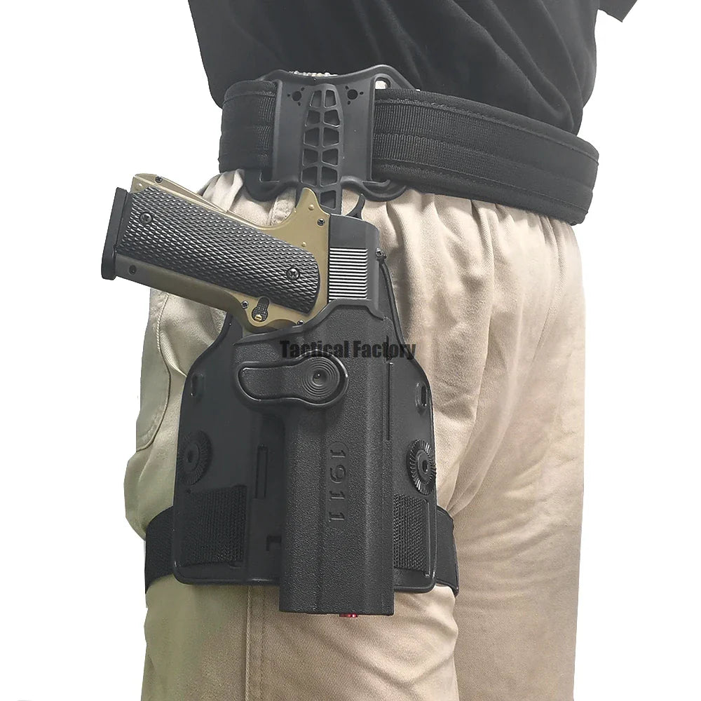 Outdoor Tactical Thigh Drop Leg Holster - Compatible with Glock 17, Beretta M9, Colt 1911, PX4 Storm for Hunting