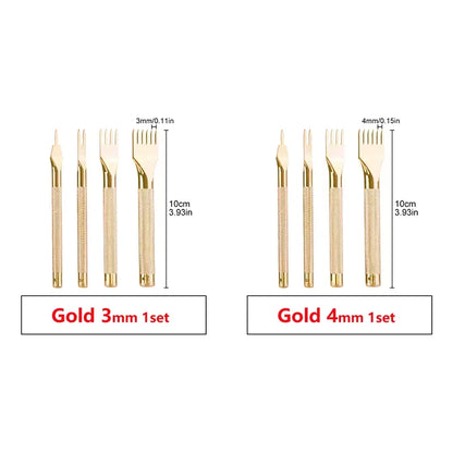 Fenrry Leather Spacing Punch Set – 3/4/5/6mm Lacing & Stitching Hole Punch Tools with 1/2/4/6 Prongs for DIY Leathercraft