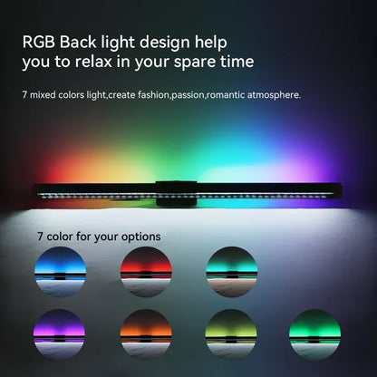 LED Monitor Light Bar, RGB Computer Screen Hanging Light, Atmosphere Table Lamp for Work, Study, Reading & Gaming, 44cm Dimming Lighting