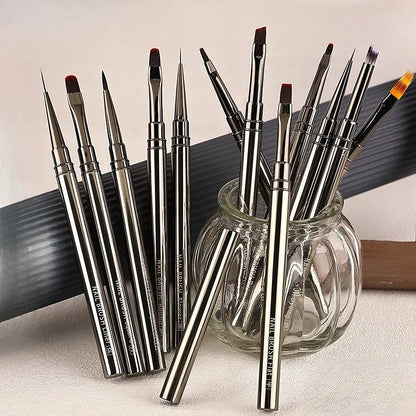 Nail Art Liner Brushes for Striping & Drawing – 6 to 25mm Design Pens, Professional Manicure Tools