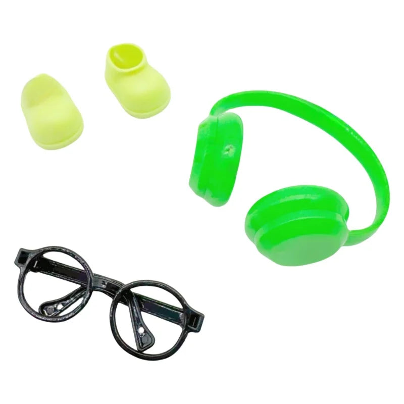 DIY Accessories for Labubu V1 V2 Shoes — Stylish Plastic Headphone Set & Plush Doll Decoration Gift (No Lenses)