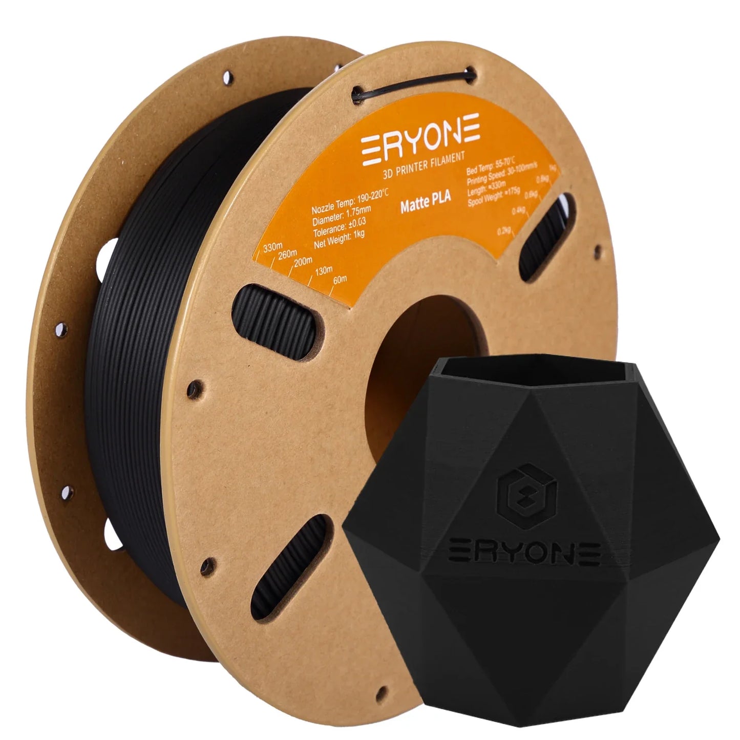 ERYONE Matte PLA Filament 1.75mm – 1KG High-Quality Spool for 3D Printing, Fast Shipping