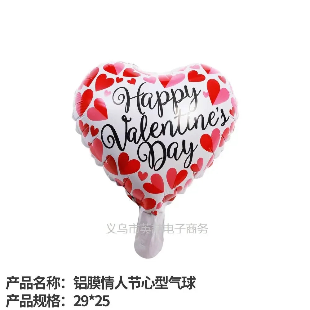 10-Inch Round Love-Shaped Aluminum Foil Balloon – English “Love” Design for Birthday, Valentine’s Day & Wedding Party Decorations