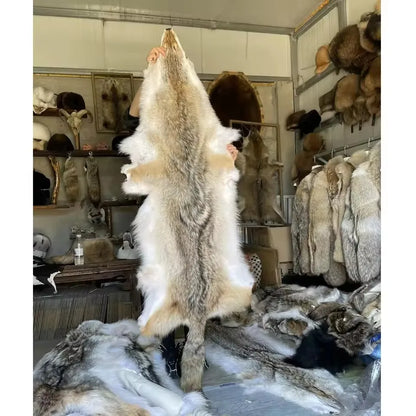 Coyote Fur Blanket - Large Full-Size Plush Throw for Car Seats, Sofas & Decor