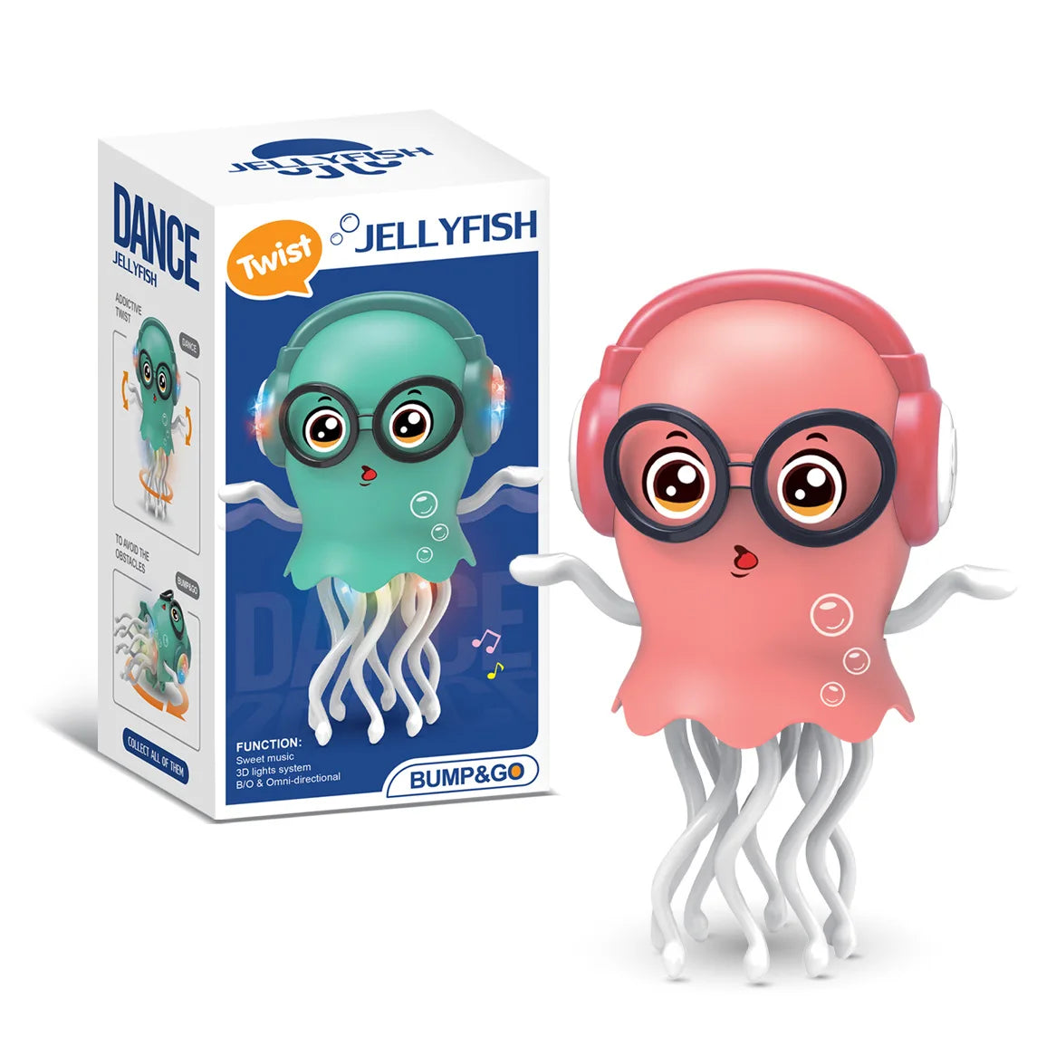 Electric Dancing Octopus & Jellyfish Toy – Eight-Arm Automatic Obstacle-Avoidance Interactive Toy for Kids’ Development