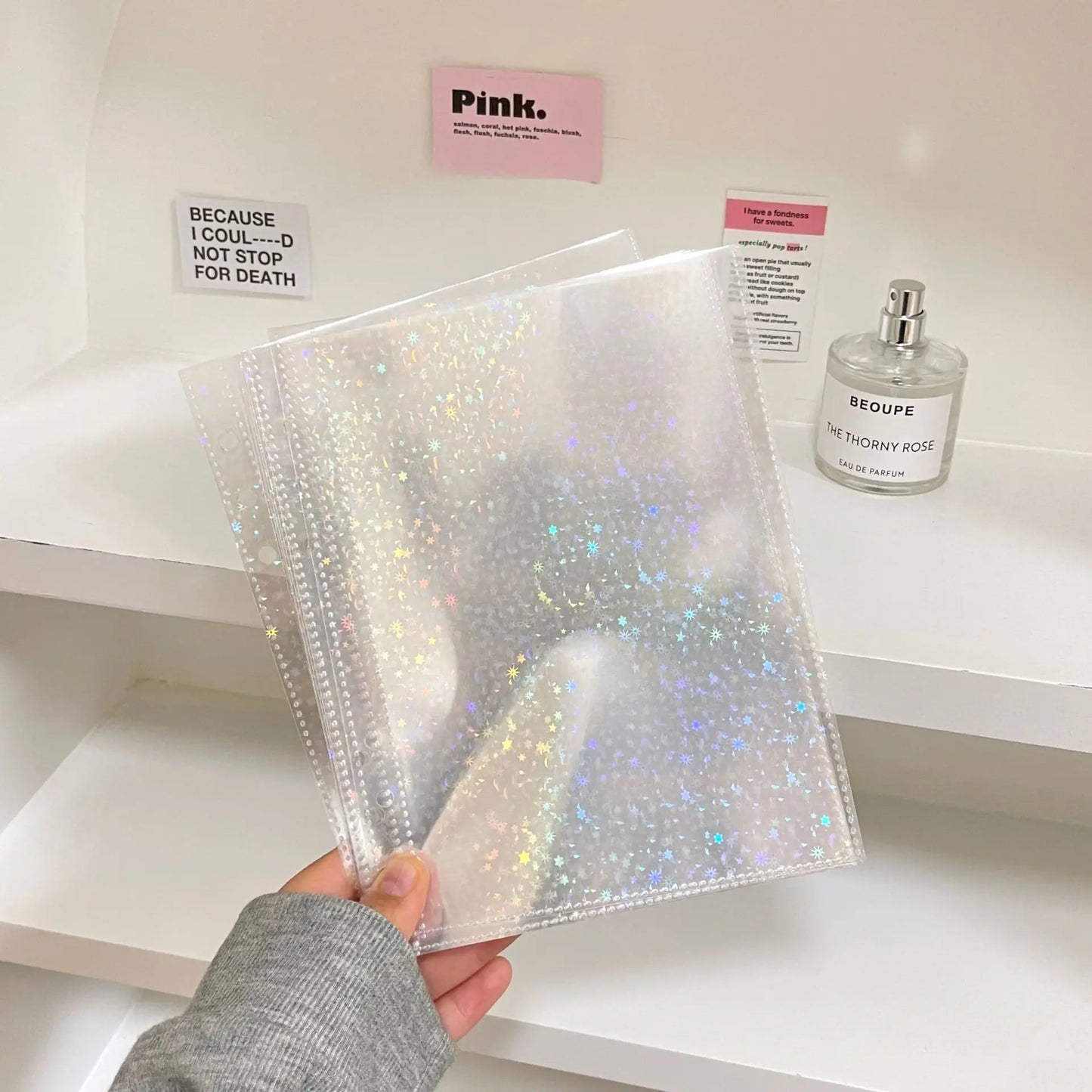 A5/A6/A7 Transparent File Holder Set – 10pcs 6-Hole Loose Leaf PVC Binder for DIY Document Storage