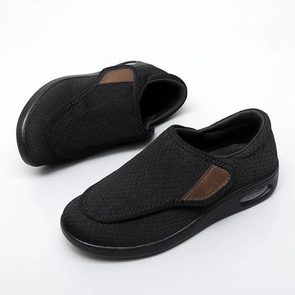 Orthopedic Wide Fit Comfort Walking Shoes for Swollen Feet, Adjustable Soft Diabetic Support Shoes for Everyday Pain Relief