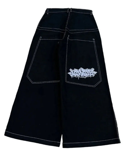 Y2K Baggy Jeans for Men & Women – 2000s Vintage Embroidered High-Quality Hip Hop Wide Leg Streetwear