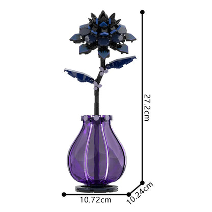 MOC Dahlia Flower Building Blocks – DIY Tianzhu Peony Brick Toy, Romantic Bouquet Model for Home Decoration & Gifts