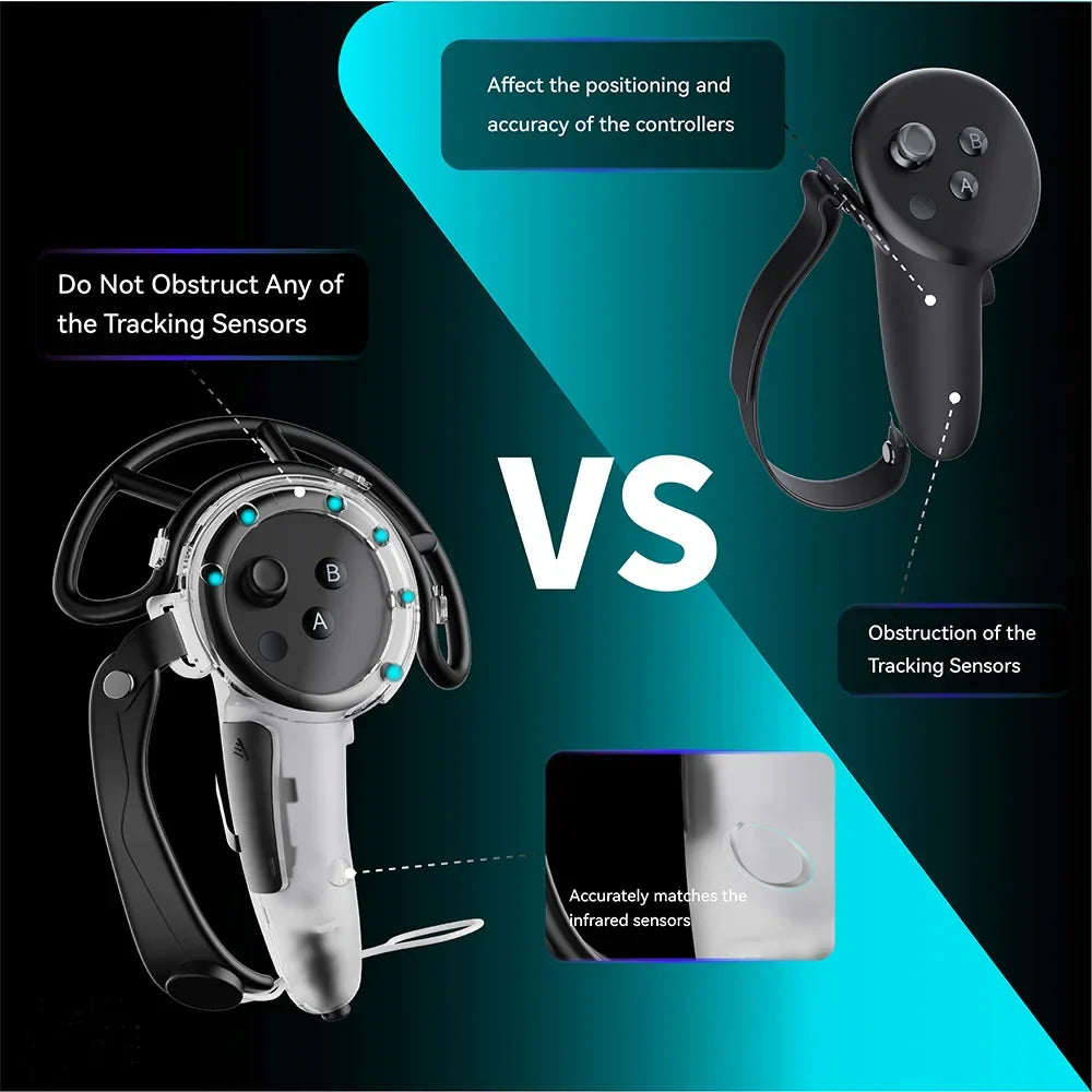 Handle Control for Meta Quest 3S – Strap Controller Grip with Battery Open Touch & Bumper Shelf Accessory
