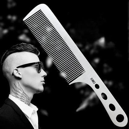 Ultra-Thin Titanium Steel Hairdressing Comb – Professional Men’s Point-Tail Hair Styling Brush