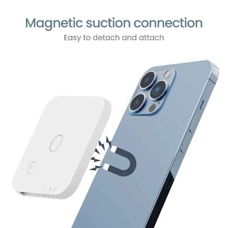 Mobile Phone Call Recorder - Small Bone Mark Sensing Bluetooth Voice Recorder with Password & Magnetic Suction for IOS and Android