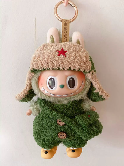 Labubu 17cm Heartbeat Macaron Monkey Toy – Stand-Up Dress-Up Jacket & Pants Suit