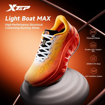 Xtep Light Boat MAX Men’s Running Shoes - Lightweight Rebound Sneakers with Enhanced Propulsion & Height Boost